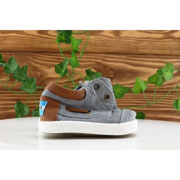TOMS Toddler Boys 3 Medium Gray Running Fabric - Picture 3 of 5